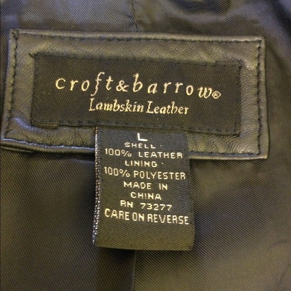 L Croft & Barrow black lambskin leather coat - Picture 14 of 16